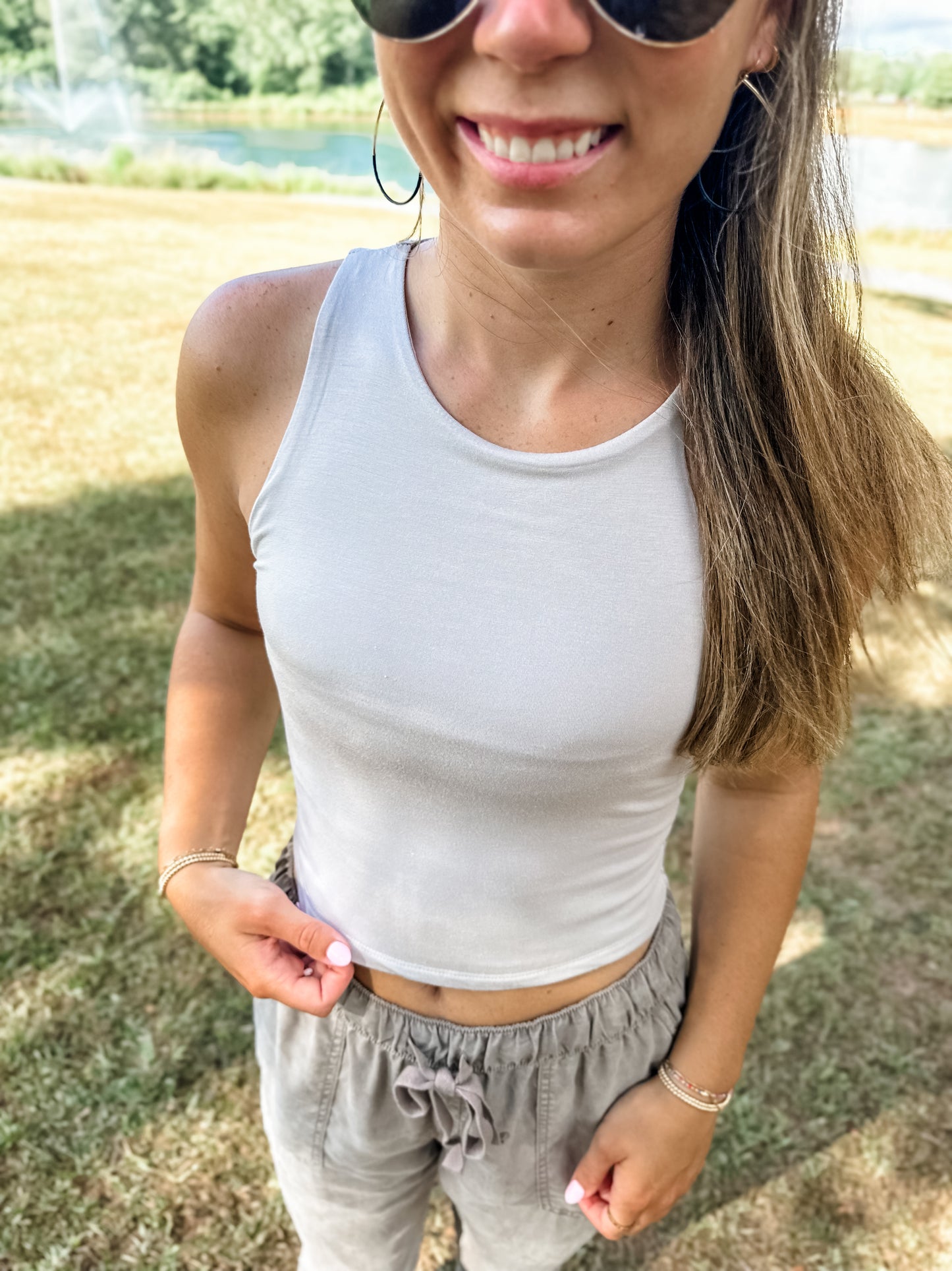 Juniper High Neck Cropped Tank