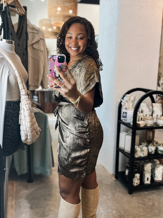 For the Day Metallic Dress