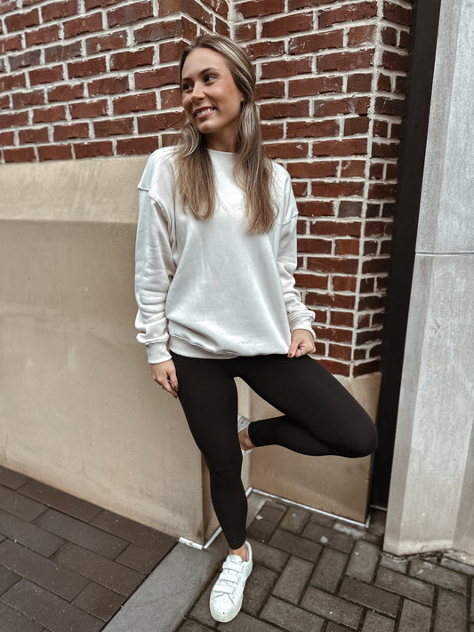 Ivy Fleece Sweatshirts- Ivory