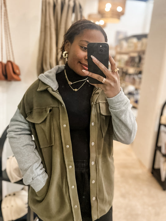 Day Dreaming Olive Hoodie Jacket