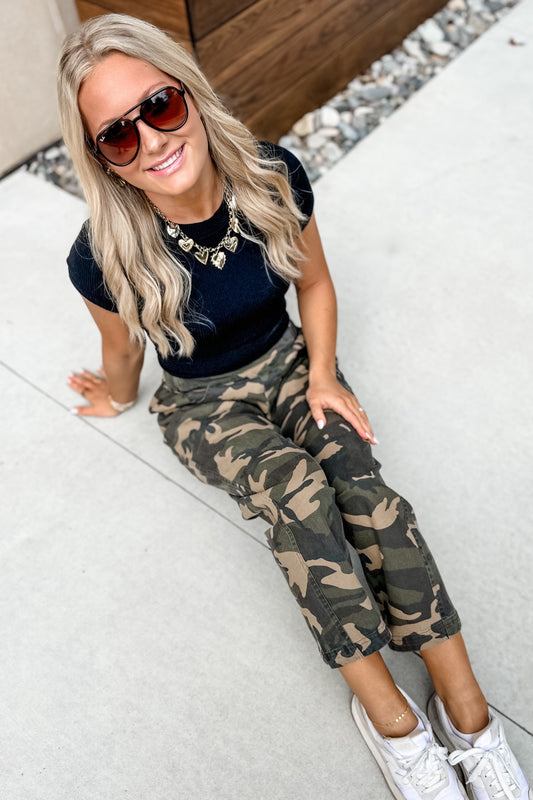 Coming in Camo Barrel Jeans