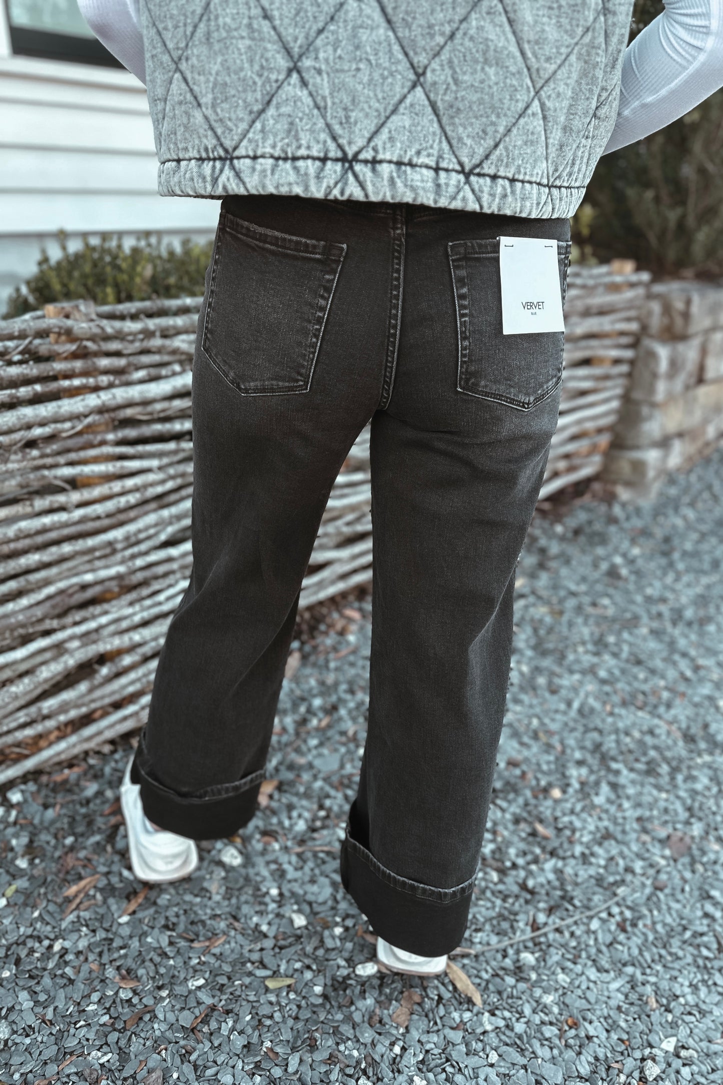 Beau Cuffed Black Denim Jean