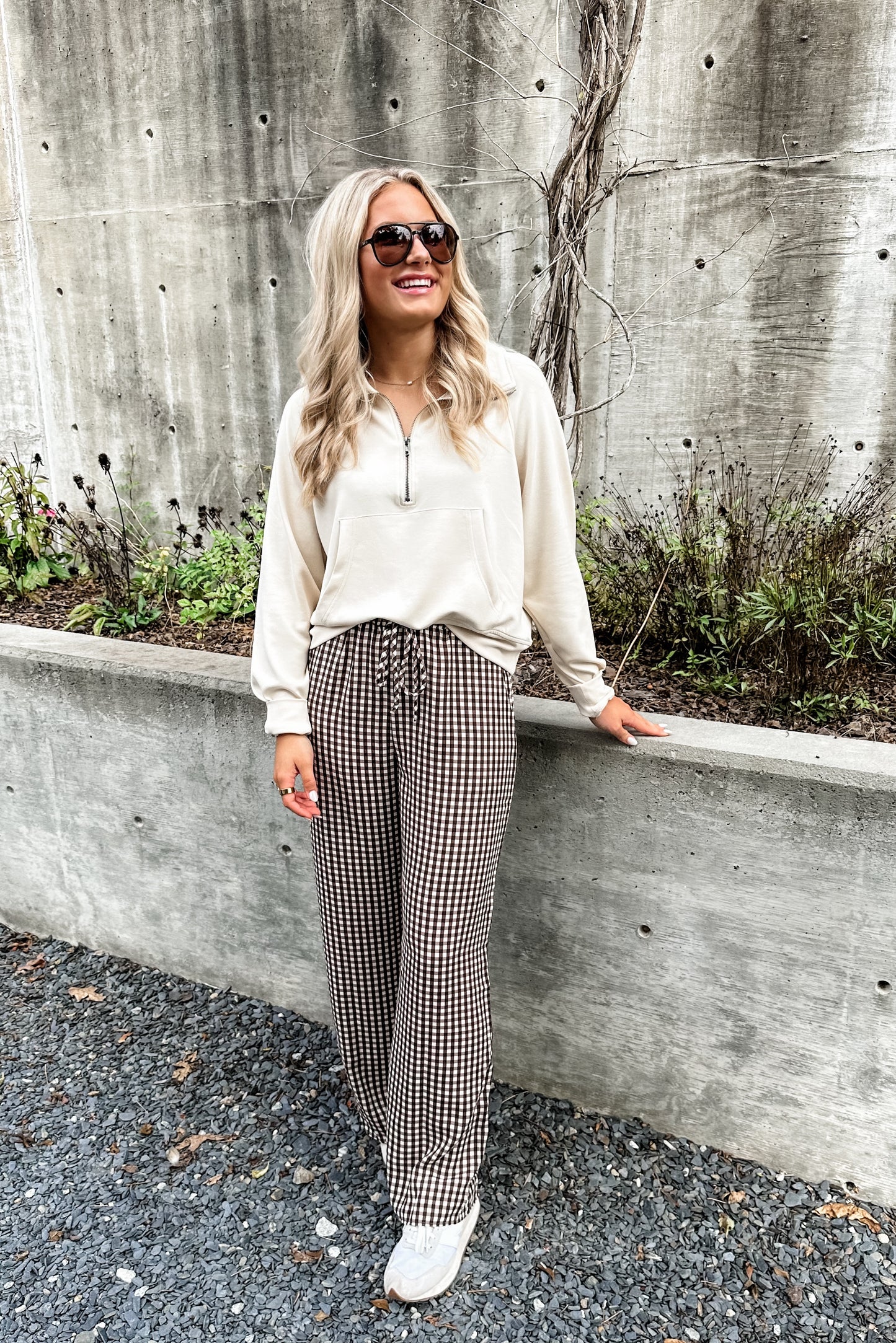 Demi Drawstring Checkered Pants