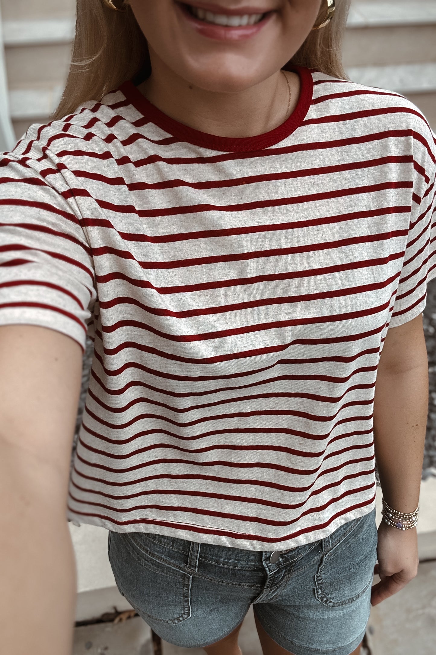 Chrishna Cropped Striped Top
