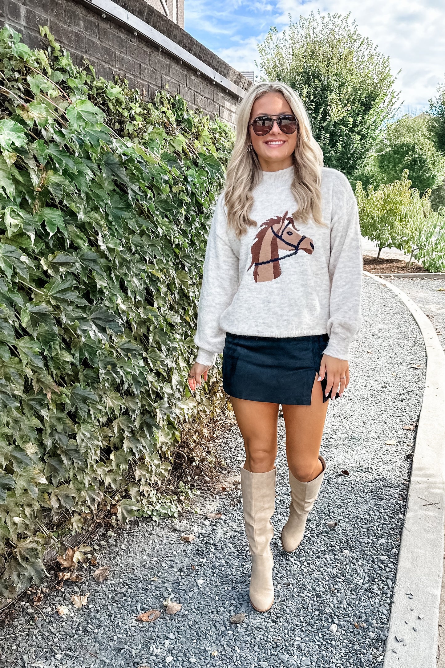 Hannah Horse Mock Neck Sweater