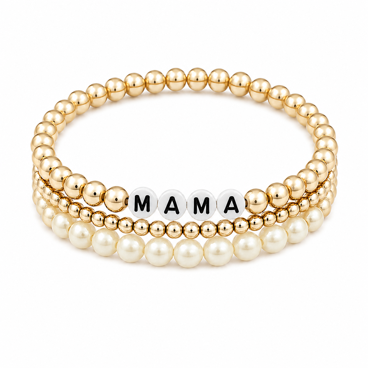Mama Bead and Pearl Bracelet