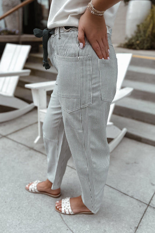 Joelle Striped Barrel Pants