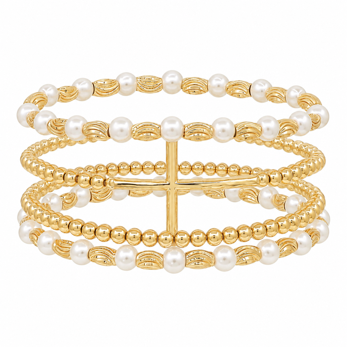 Ester Cross and Bead Bracelet