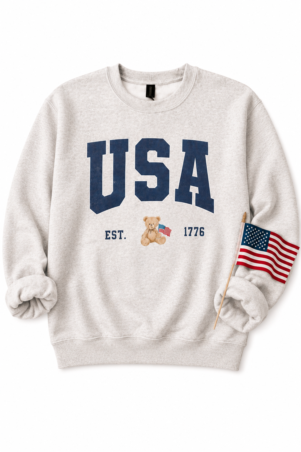 USA Teddy Bear Graphic Sweatshirt