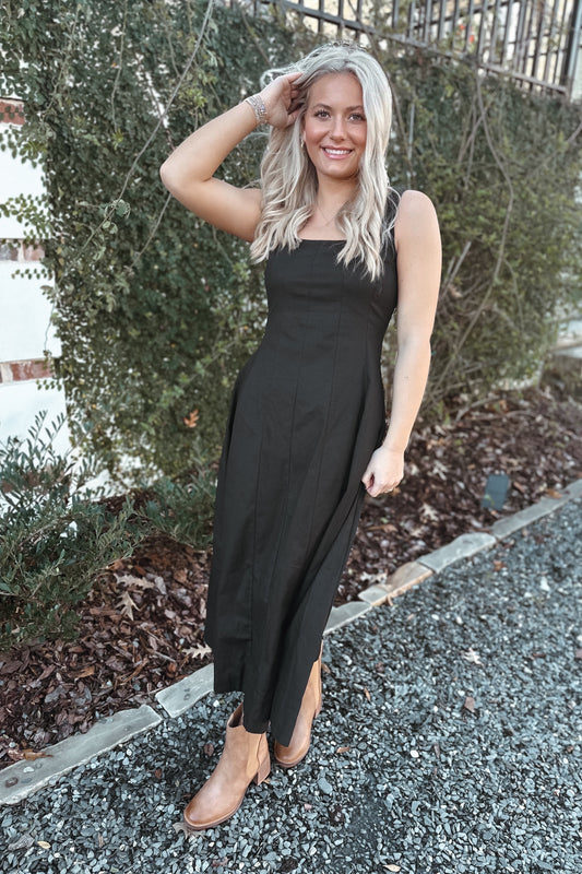 Bound to Be Midi Dress- Black