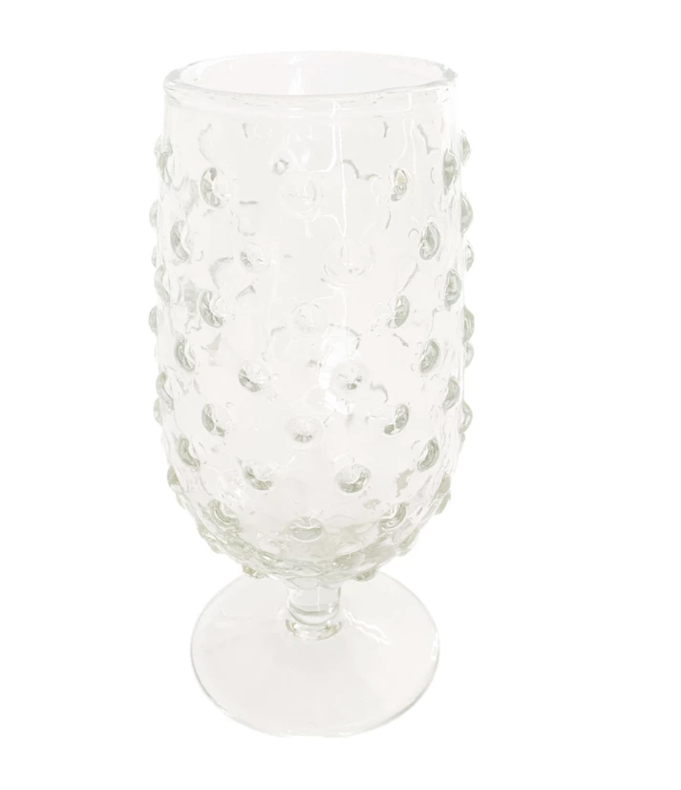 Hallie Hobnail Stemmed Glass