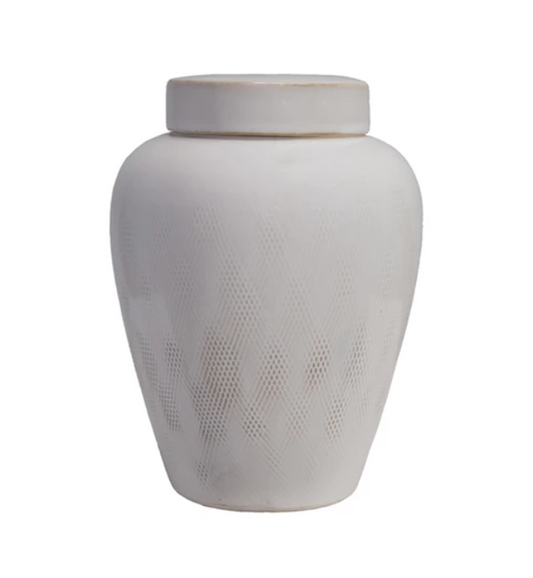 Ginger Ivory Stoneware Jar