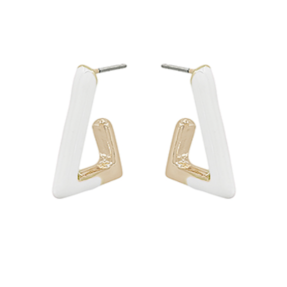 White Coated Triangle Hoops