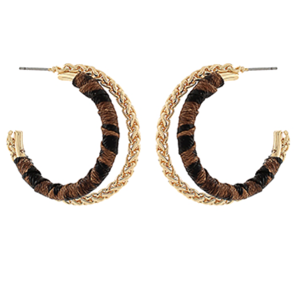 Amiee Leather Wrap Hoops