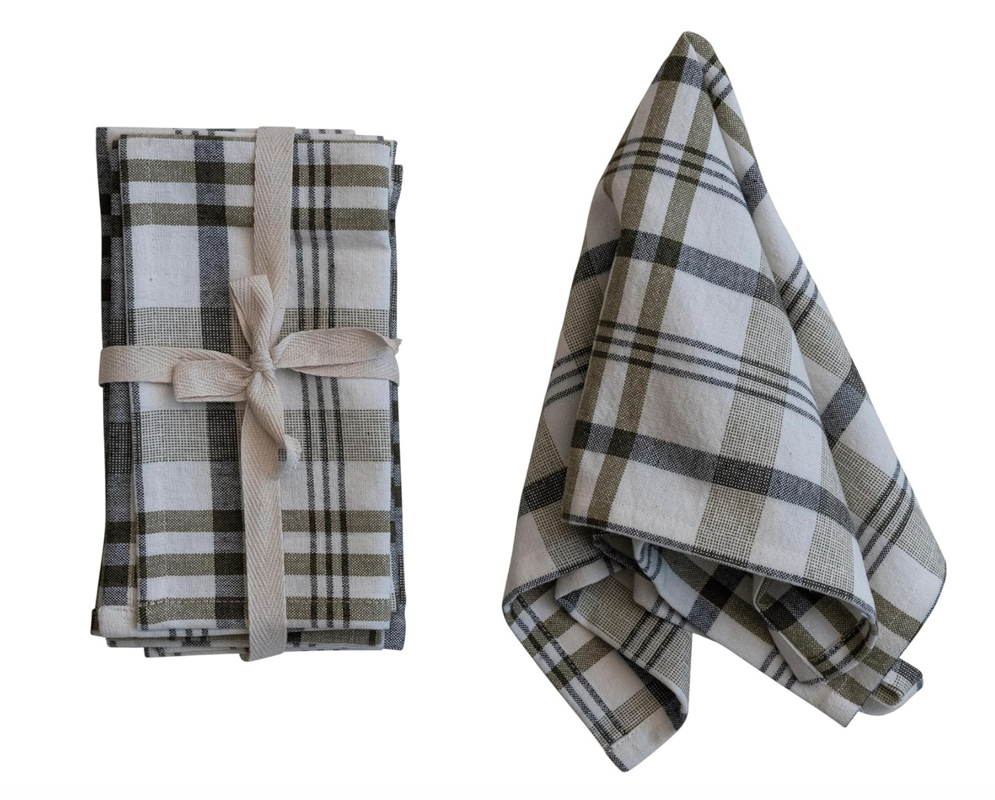 Emmett White & Green Plaid Napkin Set