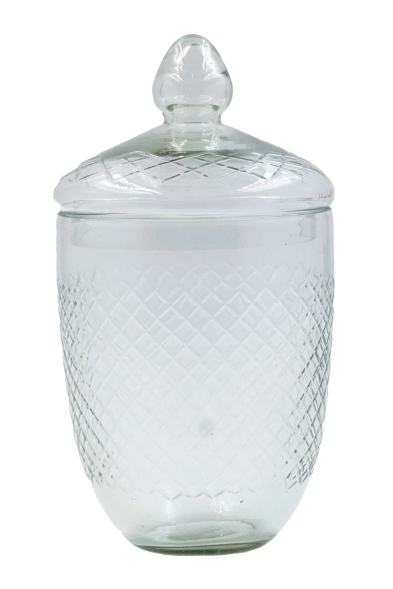 Micah Hand-Blown Glass Jar with Lid- Large