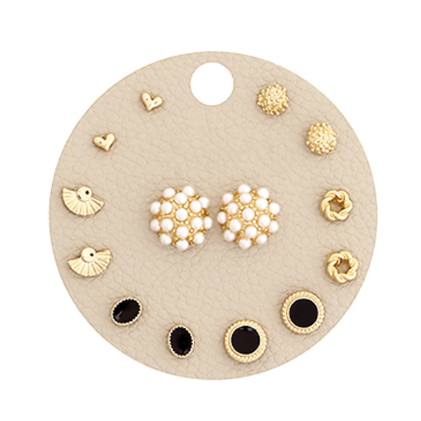 Pearl Cluster Multi Shaped Stud Set