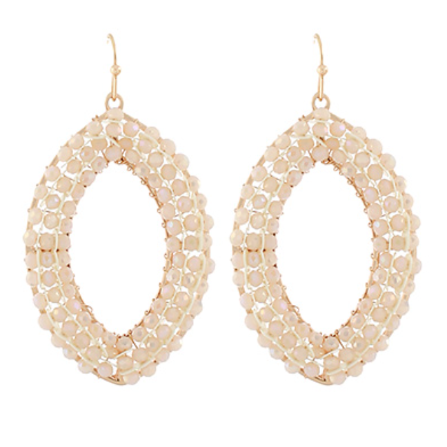 Ella Glass Bead Oval Earrings