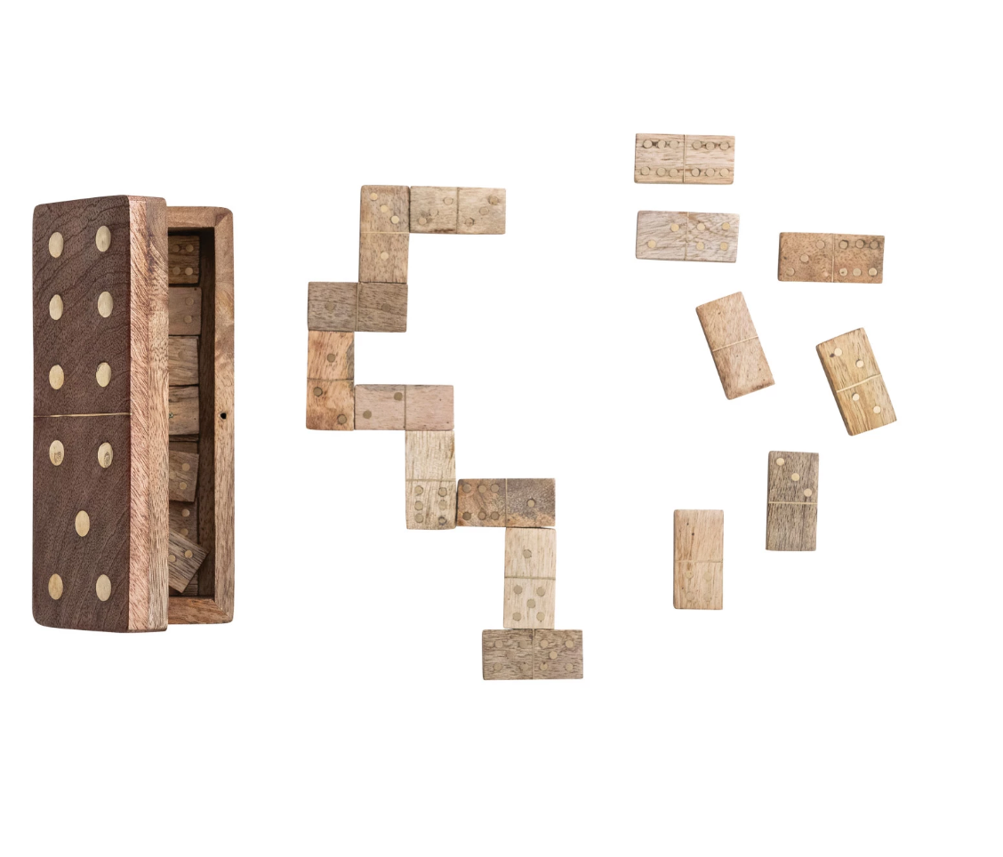 Lennon Dominoes in Mango Wood Box
