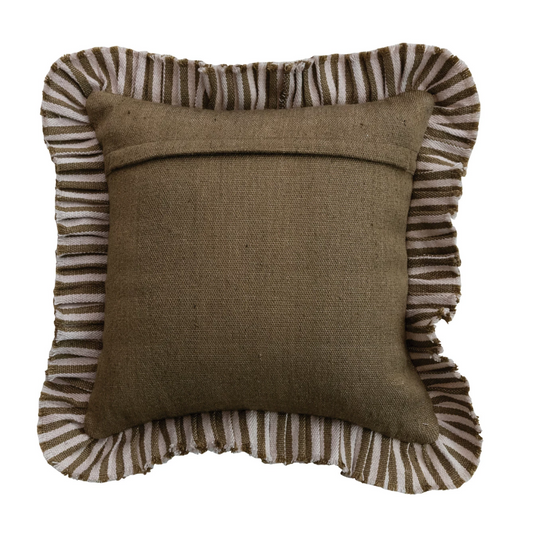 Alodie Stripes & Ruffle Pillow