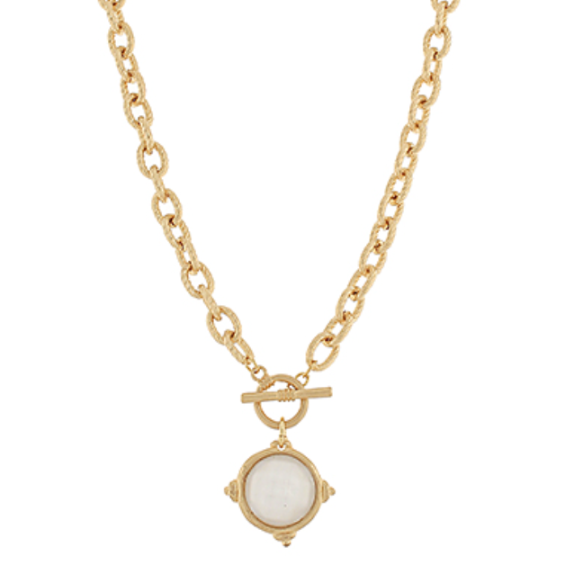 Favor Round Stone Necklace