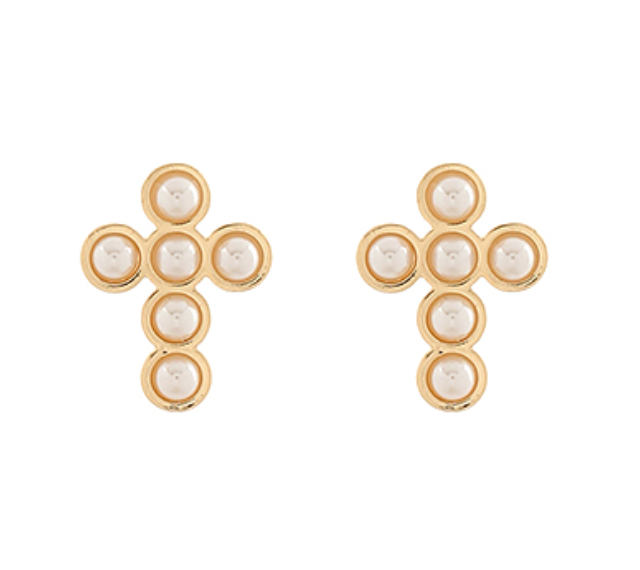 Pearl Cross Studs