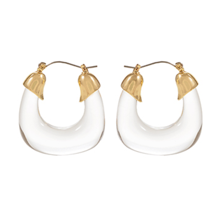 Andrea Rounded Square Clear Hoops