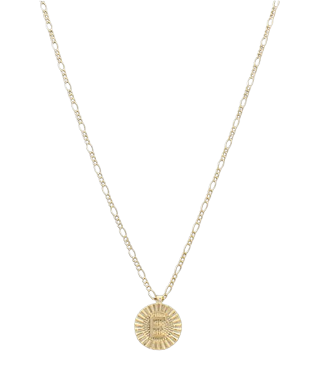 Round Disc Initial Necklace (Multiple Styles)