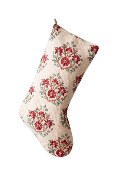 Caspar Red Block Print Stocking