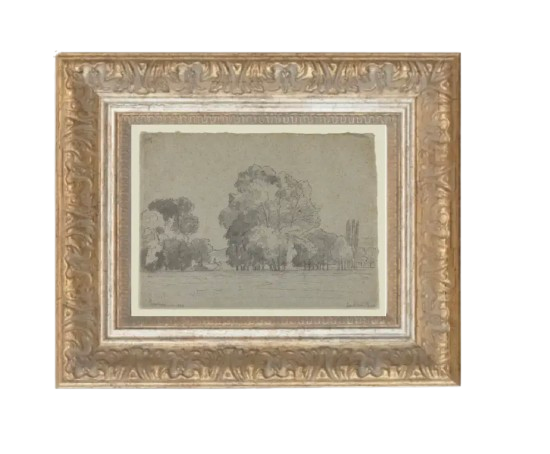12" X 10" Tree Antique Framed Art