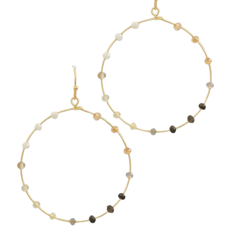 Bead Glass Circle Earrings