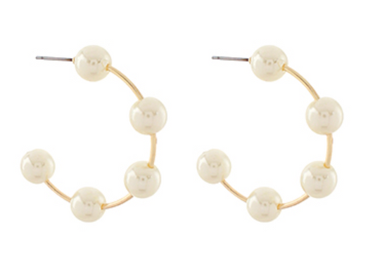 Serenity Pearl Hoops