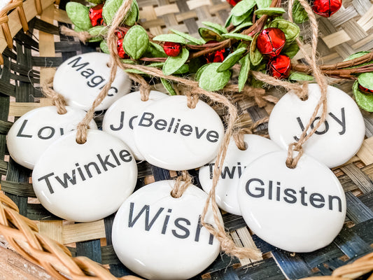 Round Stone Holiday Ornaments