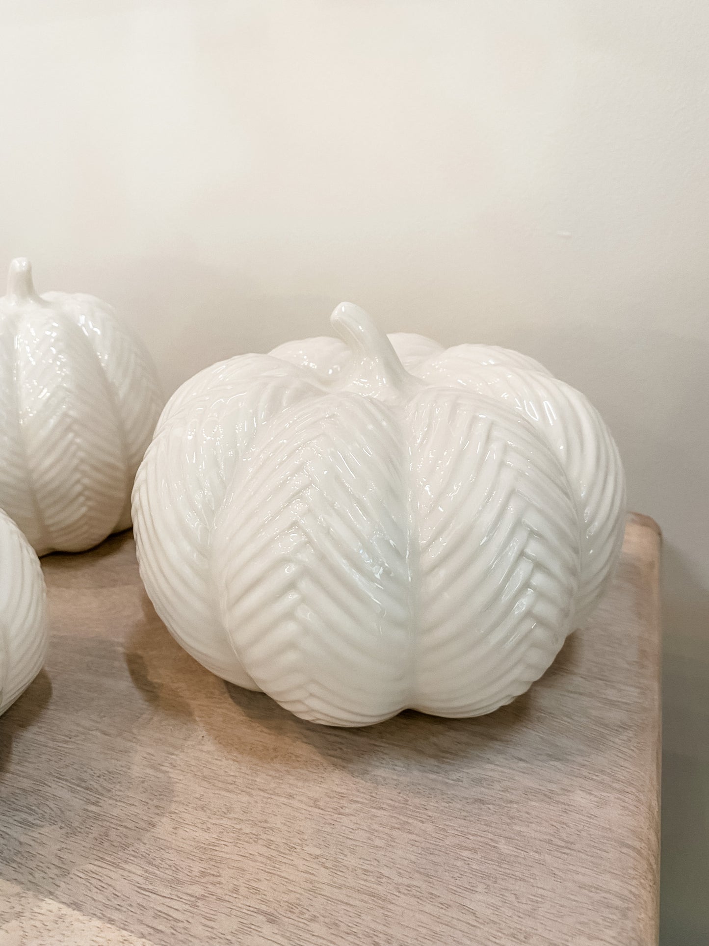 White Ceramic Pumpkin