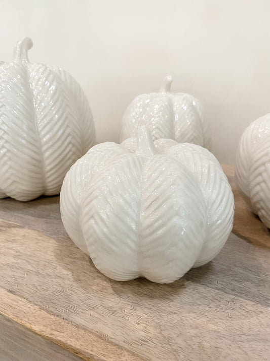 White Ceramic Pumpkin