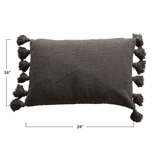 Tassel Lumbar Pillow- Iron