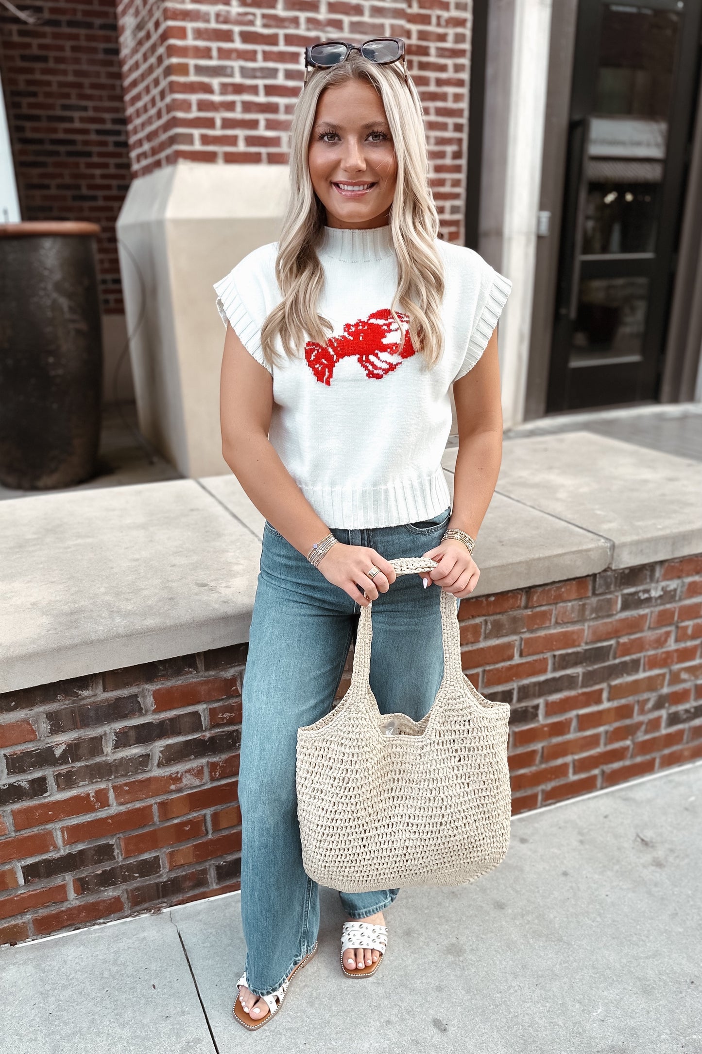 Oceana Lobster Short Sleeve Sweater