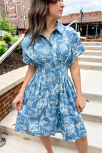 Load image into Gallery viewer, Wrapped in Petals Denim Dress
