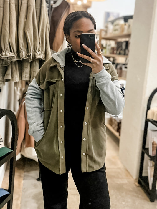 Day Dreaming Olive Hoodie Jacket