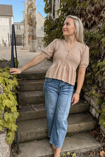 Hadley Scalloped Trim Top