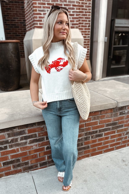 Oceana Lobster Short Sleeve Sweater