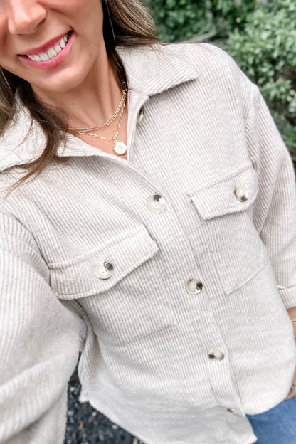 Meant to Be Waffle Oversized Shacket