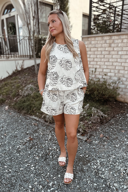 Jane Leaf Embroidered Set