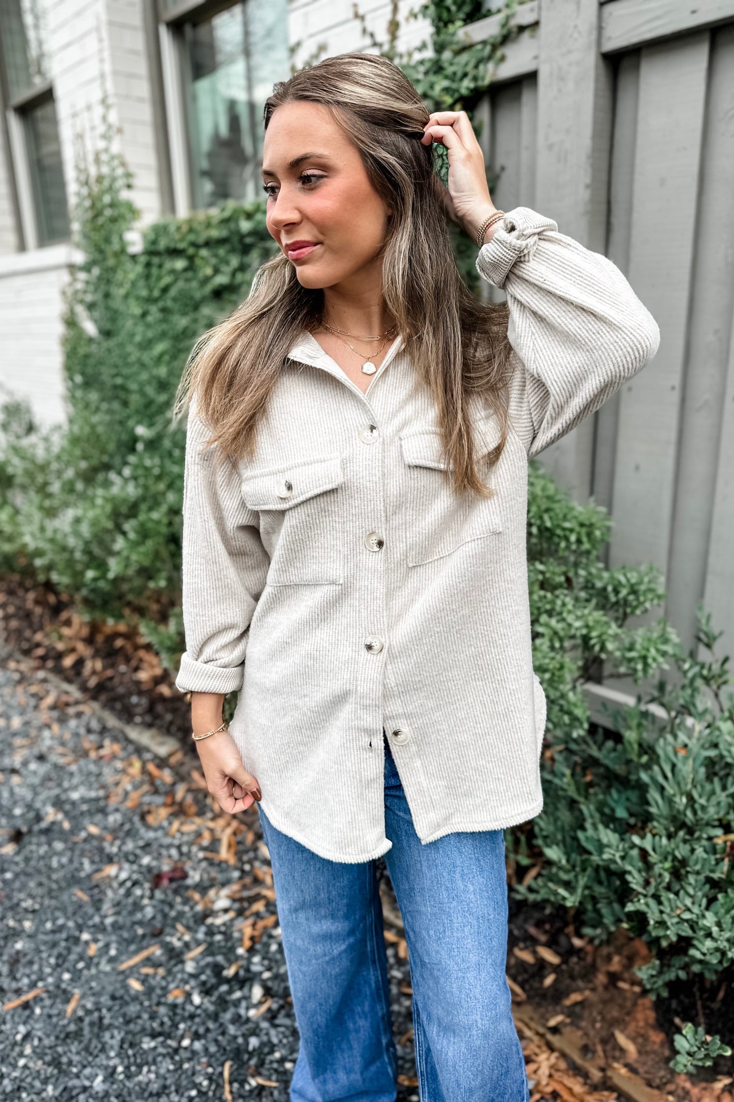 Meant to Be Waffle Oversized Shacket