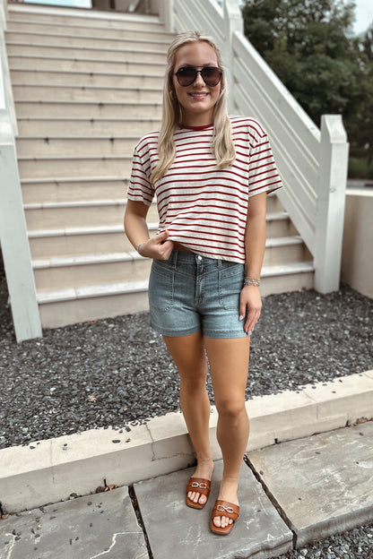 Chrishna Cropped Striped Top