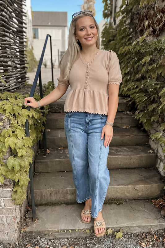 Hadley Scalloped Trim Top