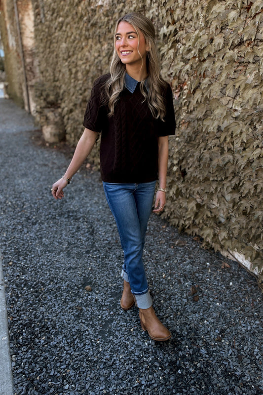 Parker Denim Collar Sweater