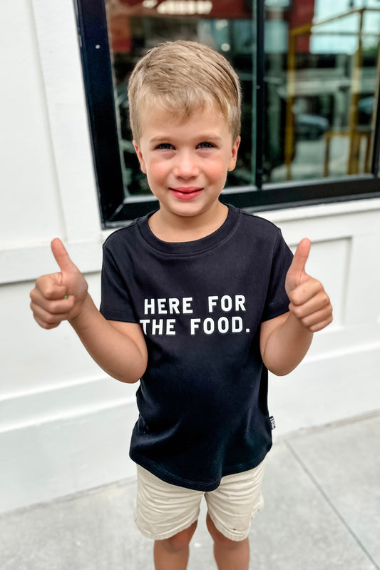 Here For The Food Kids Graphic Tee