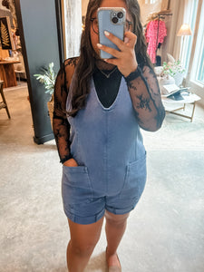 Time Twist Denim Romper