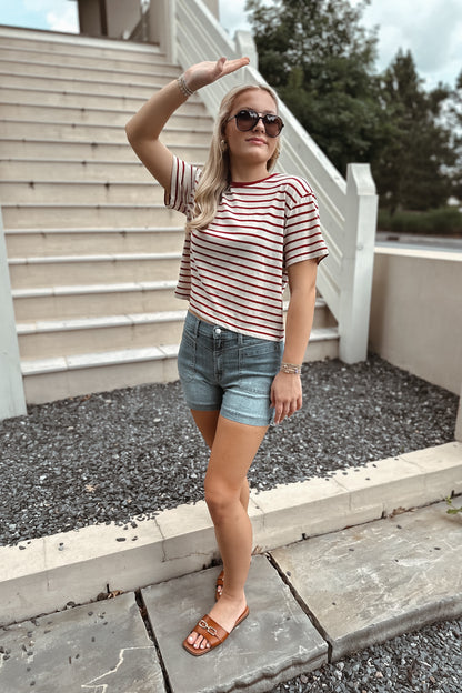 Chrishna Cropped Striped Top